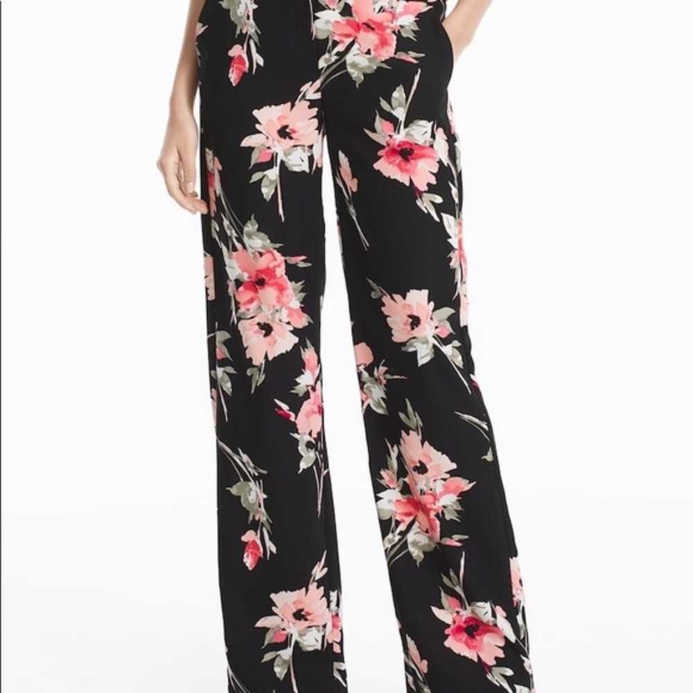 White House Black Market Wide Leg Floral Pant